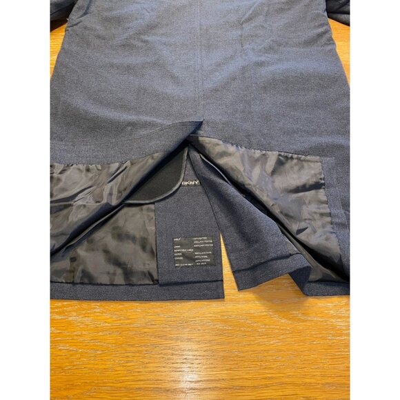 DKNY Mens Gray Wool Blend Button-Front Overcoat - Picture 8 of 9